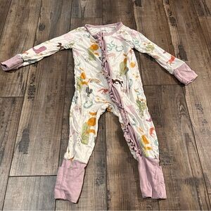 Emerson And Friends Bamboo Zippy Sleeper Ruffle Cowgirl 12-18‎ Months WELL LOVED